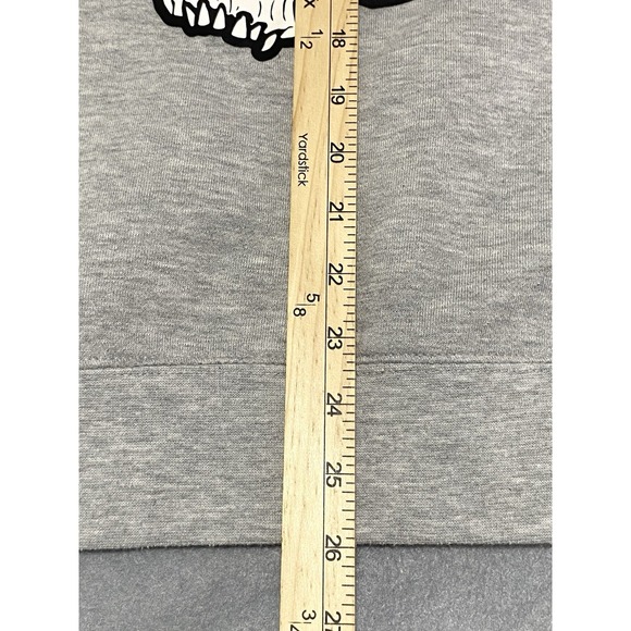 Airwalk Mens Grey Hoodie Sweatshirt Size Medium Skull Mushrooms READ - Picture 6 of 7